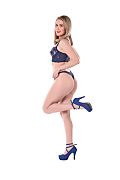 Una Fairy Sweet Sandals In Blue istripper model