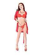 Katrina Red Flare istripper model